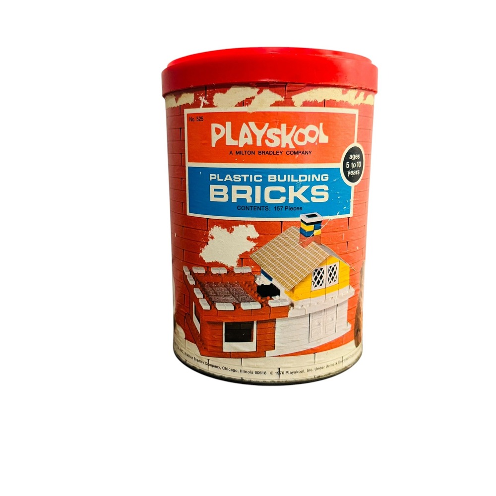 Vintage‎ 1970 Playskool Plastic Building Bricks No 525 Milton Bradley House